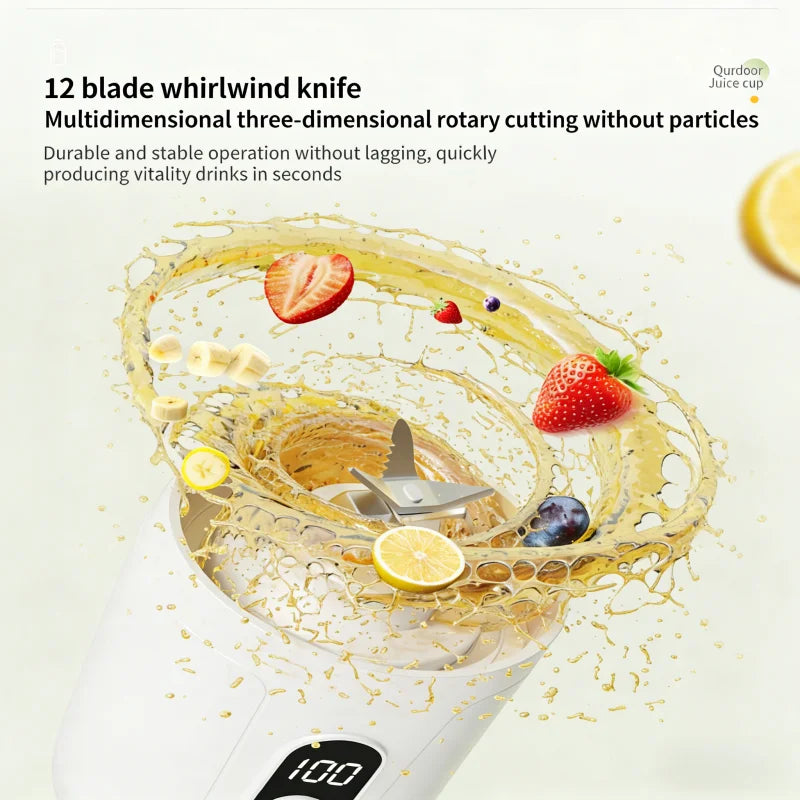 Portable Blender 600ML Electric USB Rechargeable Juicer for Smoothies Fruits Personal Mini Juicer for Travel Outdoor Fitness