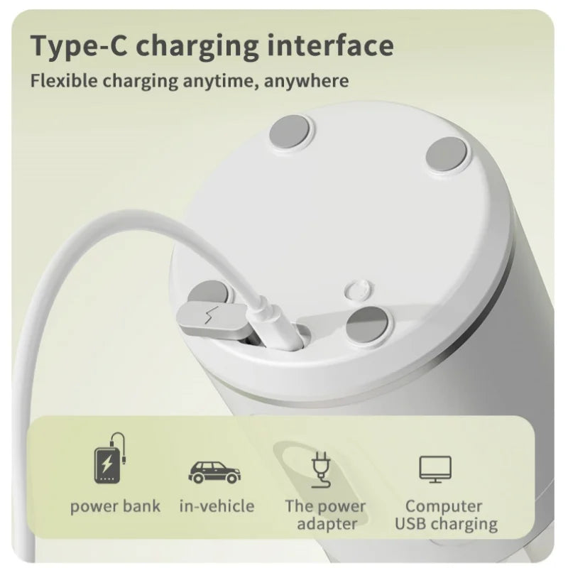 Portable Blender 600ML Electric USB Rechargeable Juicer for Smoothies Fruits Personal Mini Juicer for Travel Outdoor Fitness